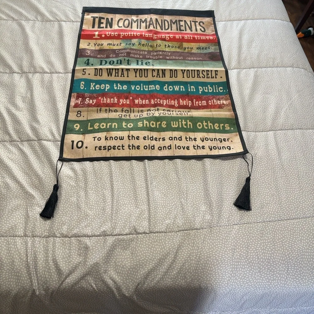 & Other Stories Ten Commandments Wall Art - Red, Teal, Turquoise, Beige, Brown